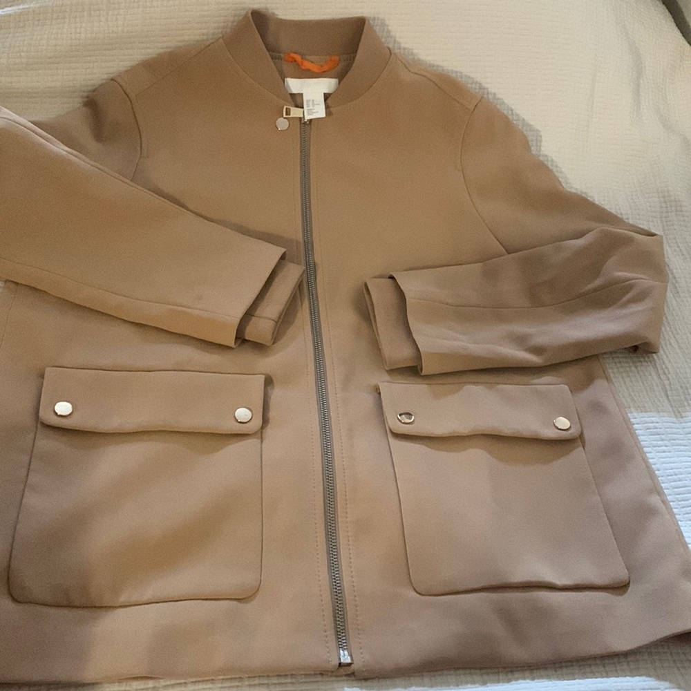 Tan/brown jacket with gold embroidery from H&M